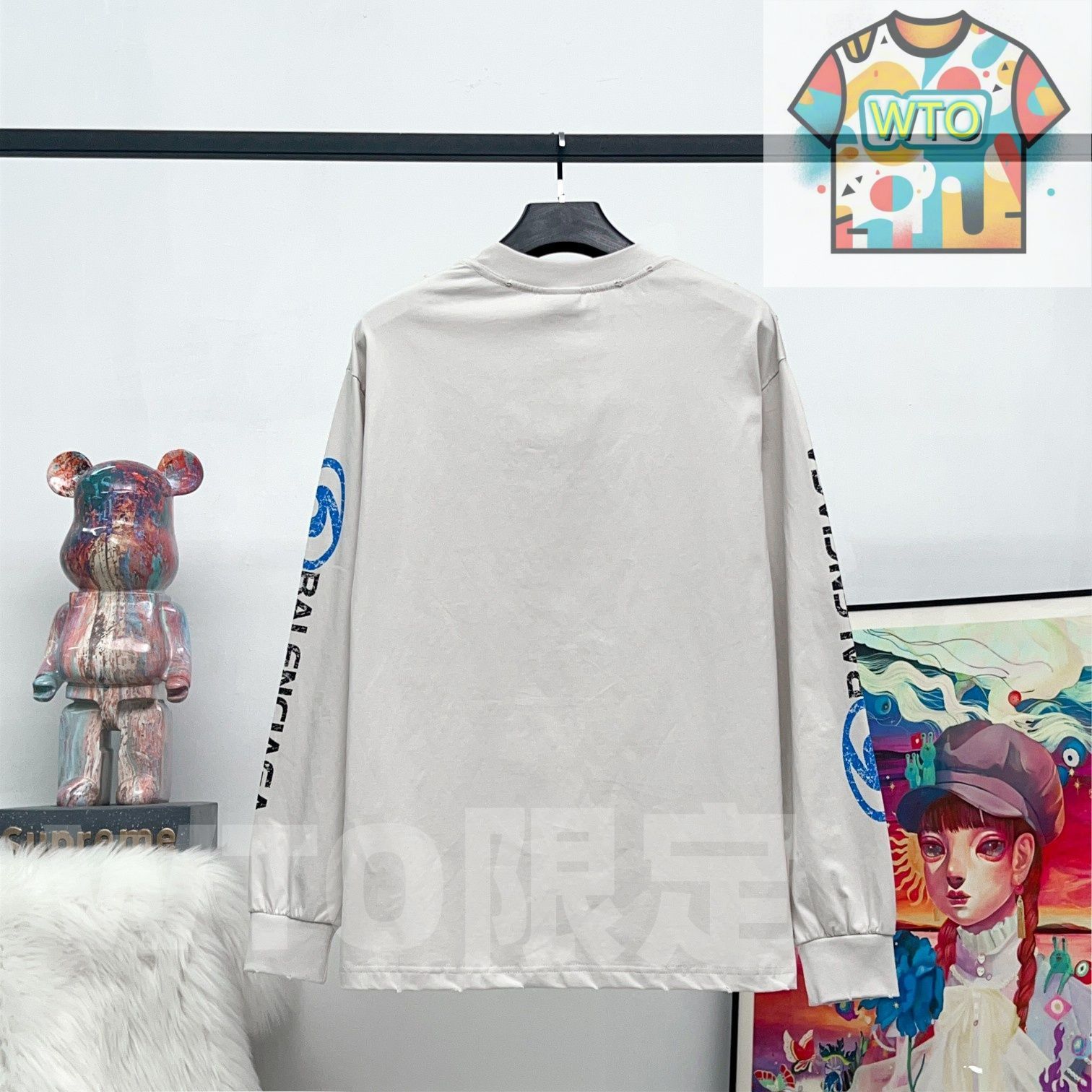 本日限定WTO】BALENCIAGA メンズ＆レディース ロングスリーブ T