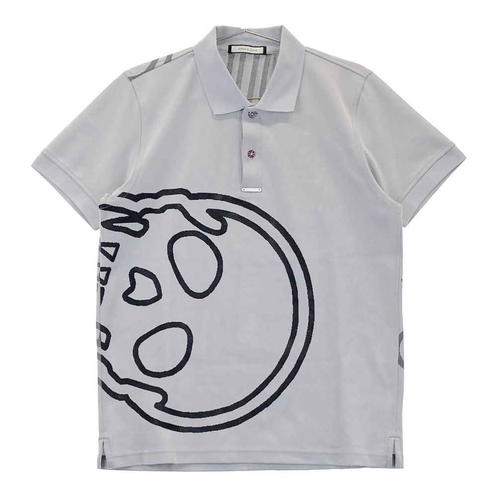 マークアンドロナ ニットジャケット グレー×白 総柄 ウール混 メンズ XL マークアンドロナ ニットジャケット グレー×白 総柄 ウール混 メンズ