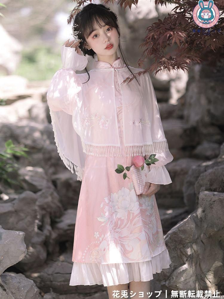 HF-35 豪華刺繍 漢服 かんふく 古風衣装 レトロ風 中華ロリータ コスプレ ワンピース 唐装 仙女服 中華風 美しい刺繍