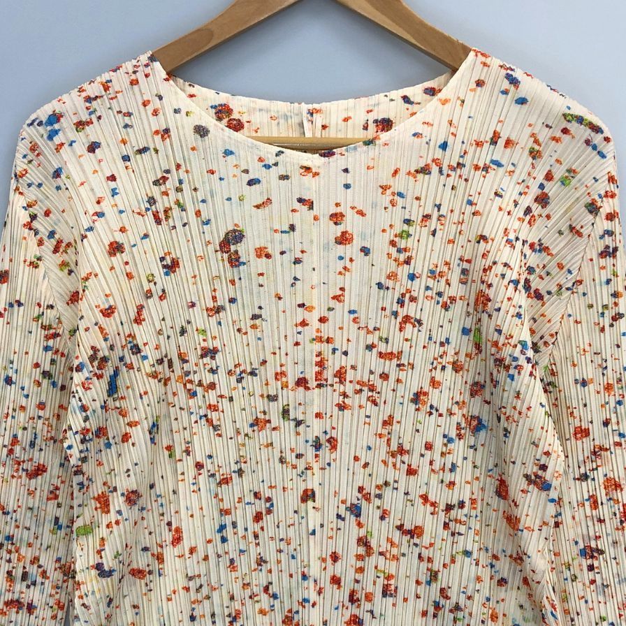 プリーツプリーズ ロングワンピース 総柄 ENCHANTプリント AFB26