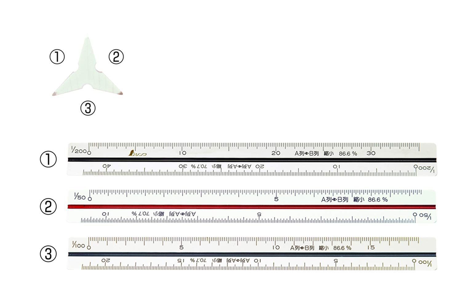 シンワ測定(Shinwa Sokutei) 折りたたみ 縮尺スケール 8面 15cm 75745