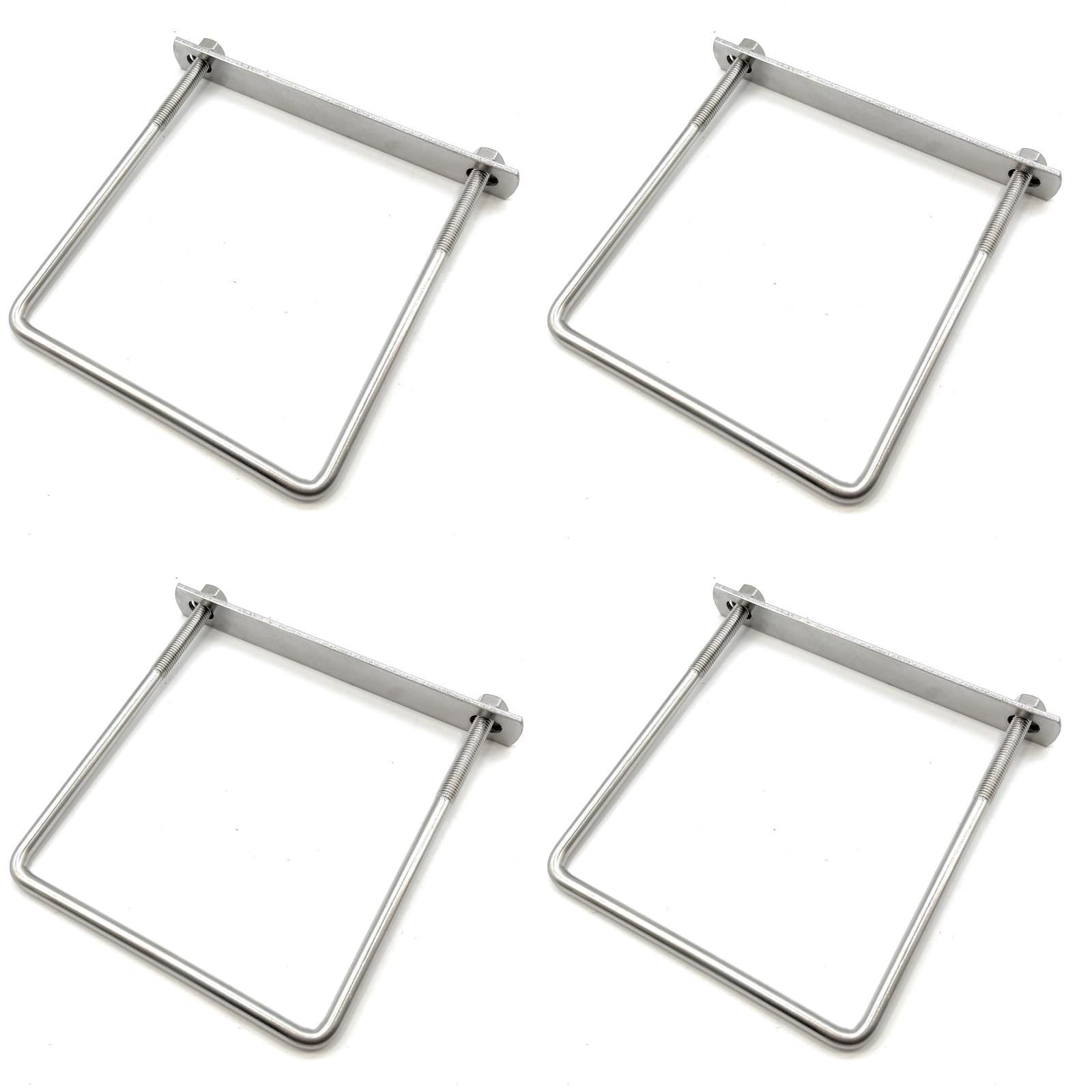角パイプ130ｍｍ用×2 bathu0026bath 駐車カーポート用 固定金具 コ型ボルト Uボルト アルミ柱に穴あけ必要無し 締付固定 固定ベース ステンレス製 2個セット (角パイプ130ｍｍ用×2)