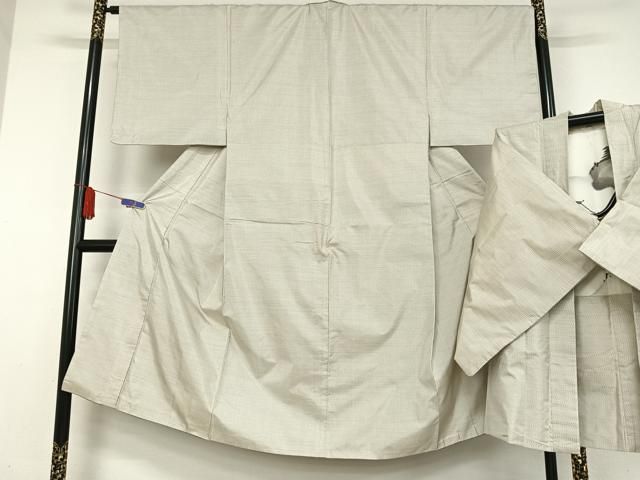 平和屋着物●男性 本場大島紬 アンサンブル 白大島 正絹 AABB0292zg