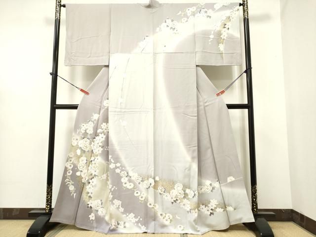 平和屋着物●訪問着　駒刺繍　草花文　暈し染め　金彩　松坂屋扱い　正絹　逸品　DAAR0241yyy 平和屋着物○訪問着 駒刺繍 草花文 暈し染め 金彩 松坂屋扱い