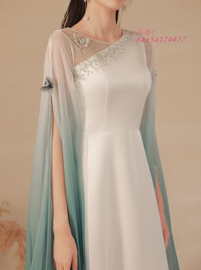 パチャイナ風 イブニングドレス グラデーション ロング丈 サテン ドレス Aライン ドレス チュール ピアノ発表会 司会ドレス 二次会ドレス パーティードレス hax5a174477 MAAHADDERANG_COM