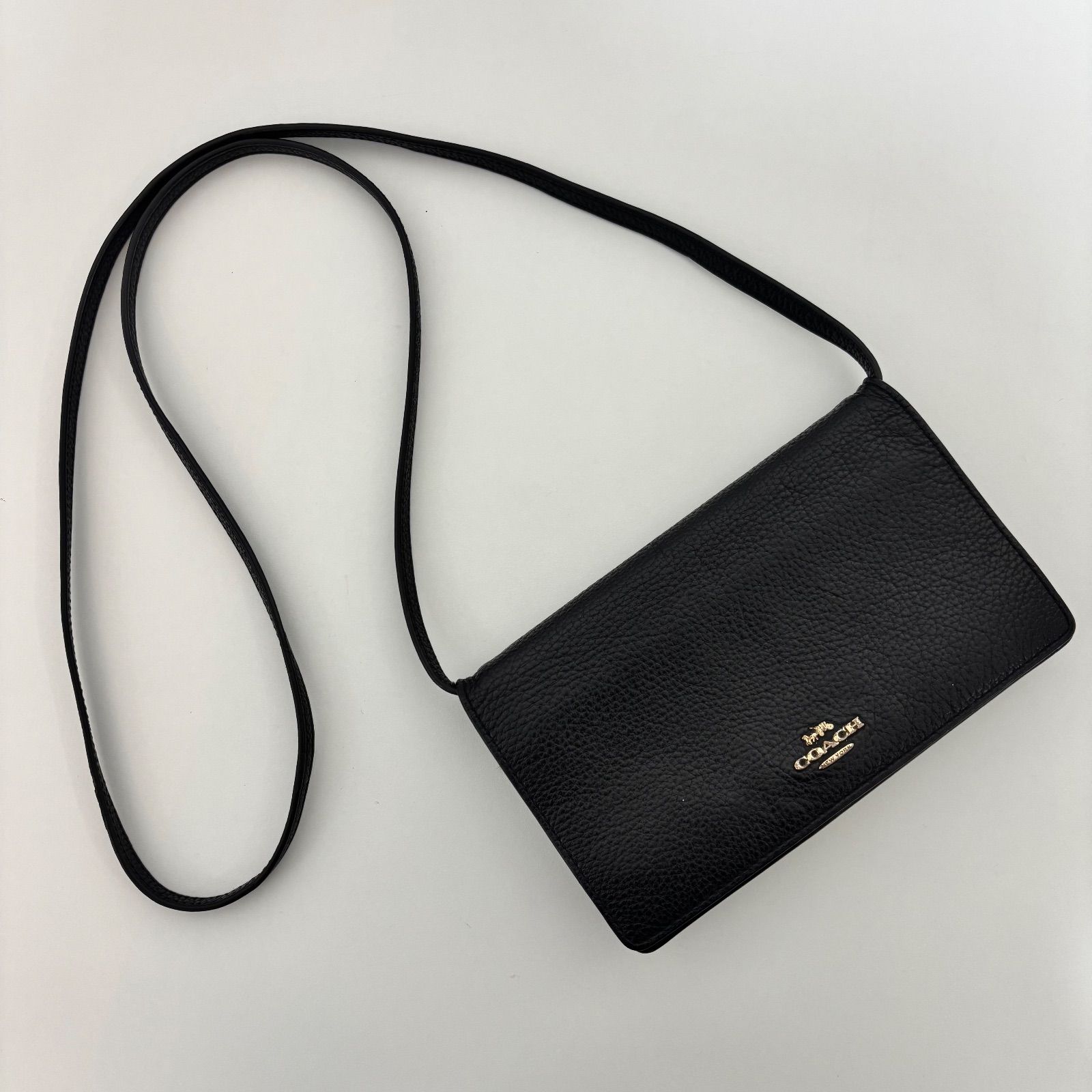 ☆ COACH コーチ ウォレット ショルダーバッグ F30256 ブラック ミニ 
