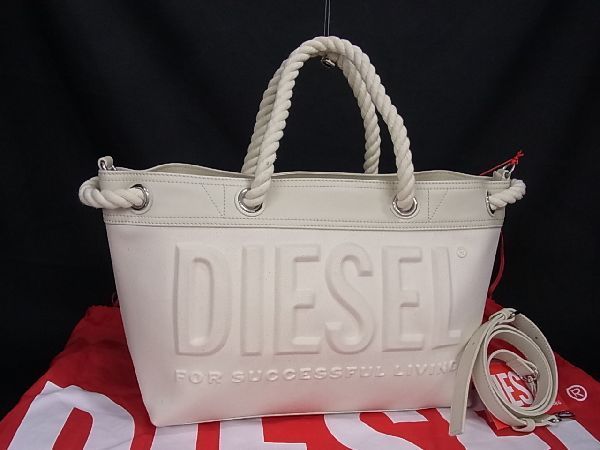 □新品同様□ DIESEL ディーゼル キャンバス×レザー 2WAY ハンドバッグ 