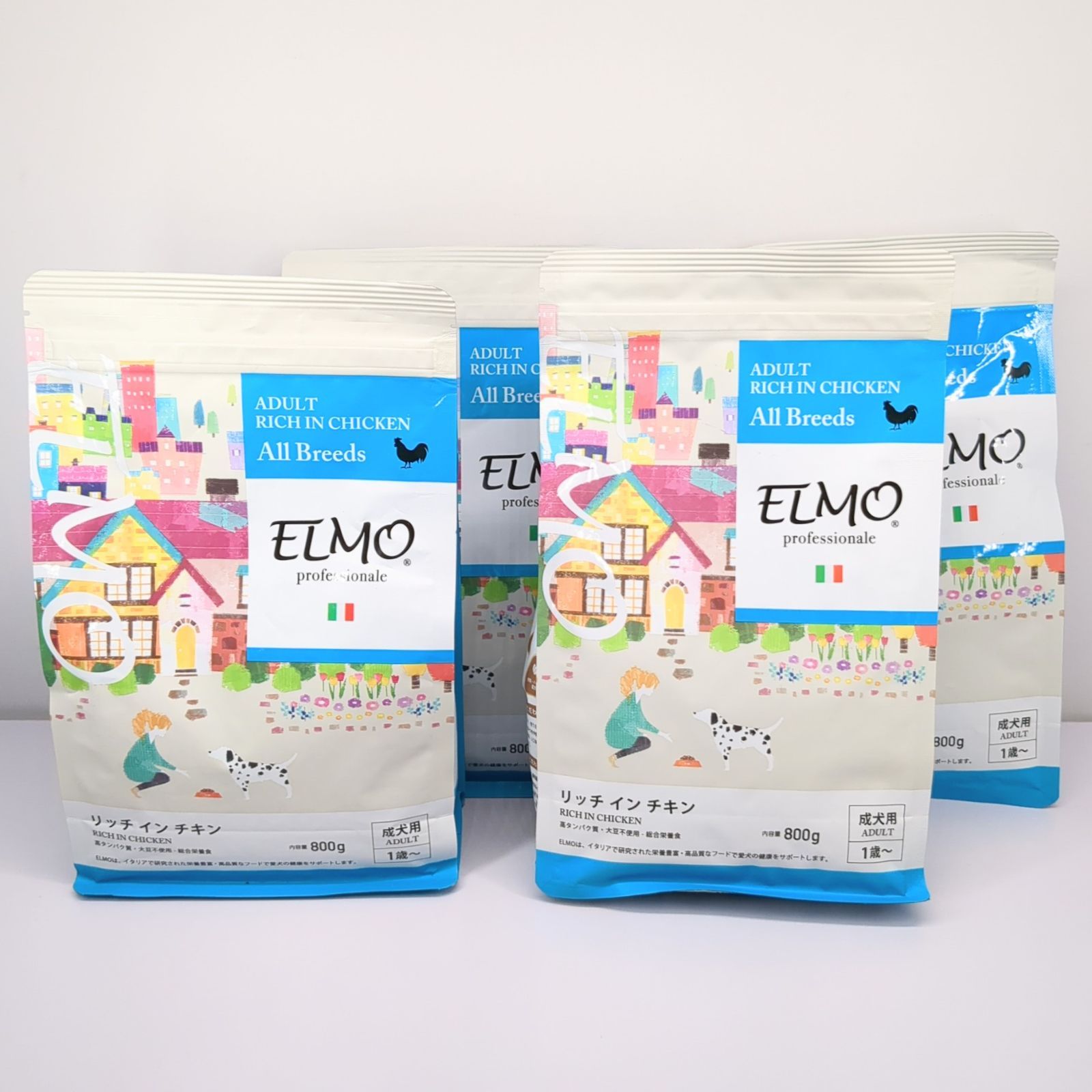 合計3.2kg】ELMO エルモ リッチインチキン 成犬用 800g×4袋
