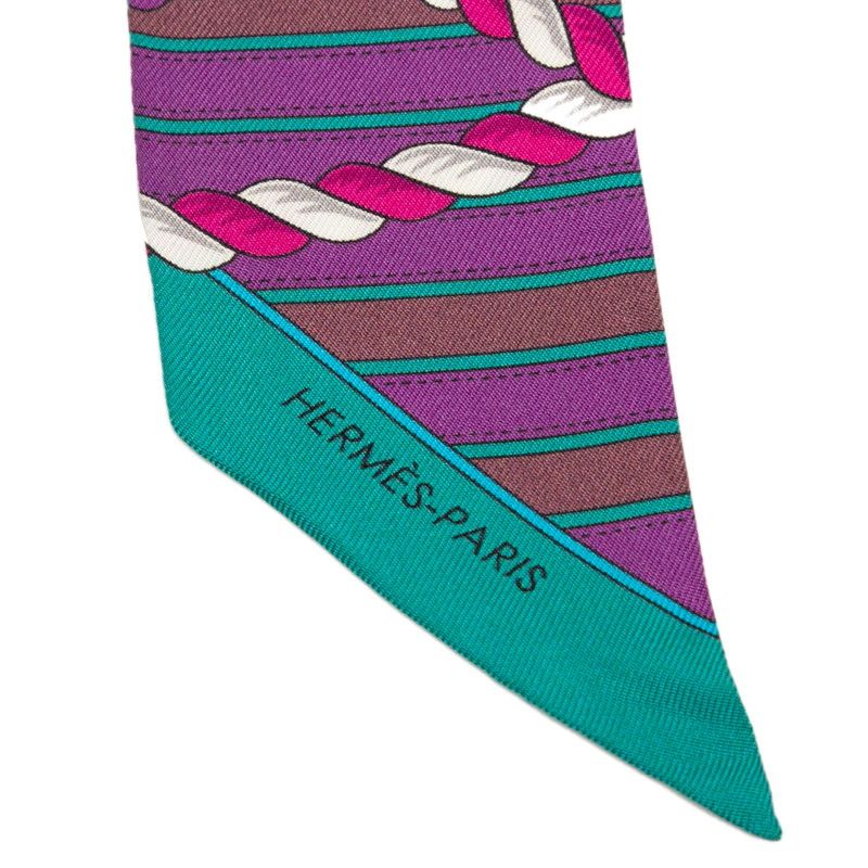 エルメス ツイリー Grande Tenue 王冠 ロープ パープル マルチカラー シルク レディース HERMES 1-0229405