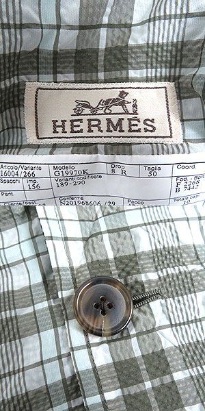 未使用品□20SS HERMES/エルメス タータン/ギンガムチェック