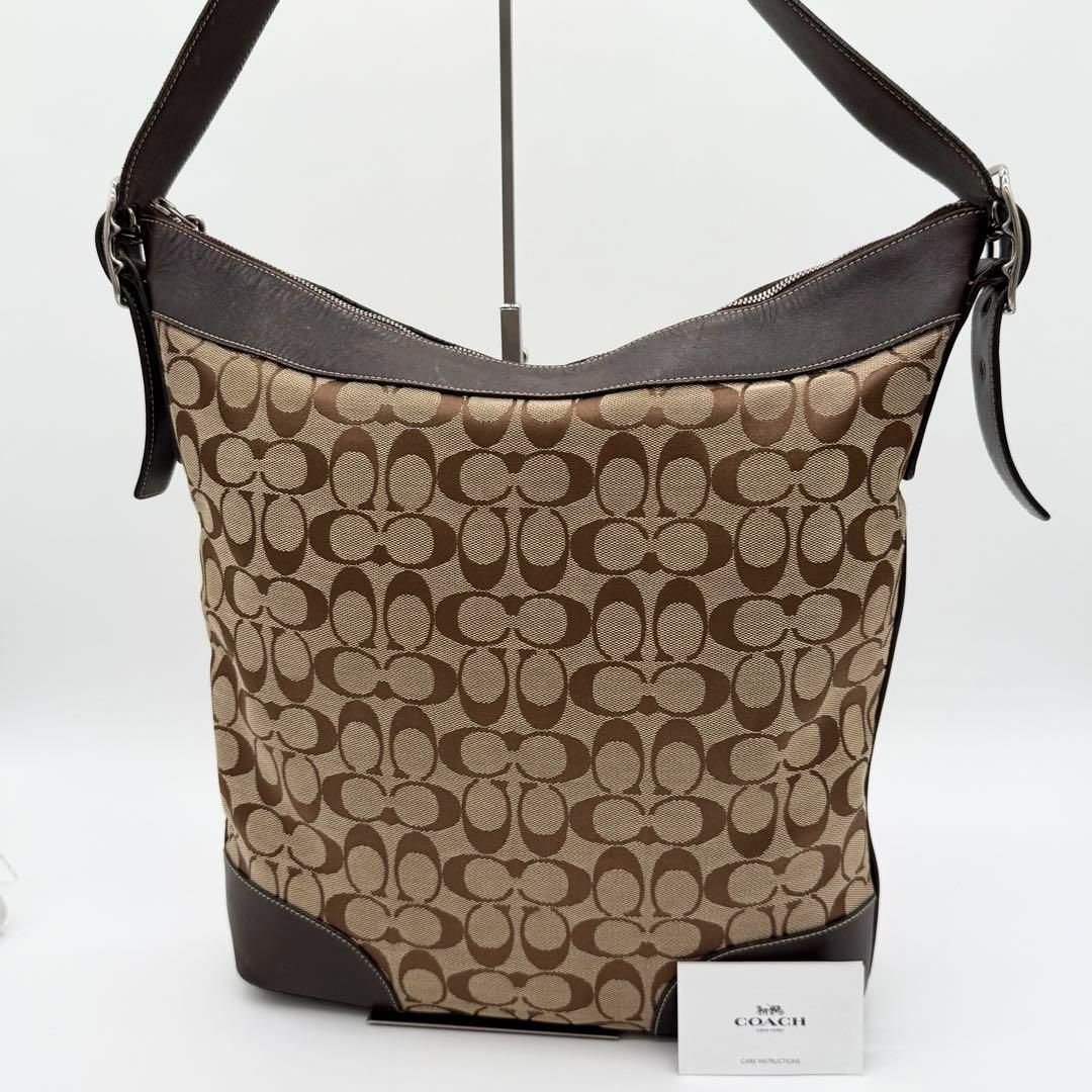 最終値下げ　COACH シグネイチャーハンドバッグ 茶系 美品 希少 希少COACH コーチ ハンドバッグ シグネチャー パッチワーク 型