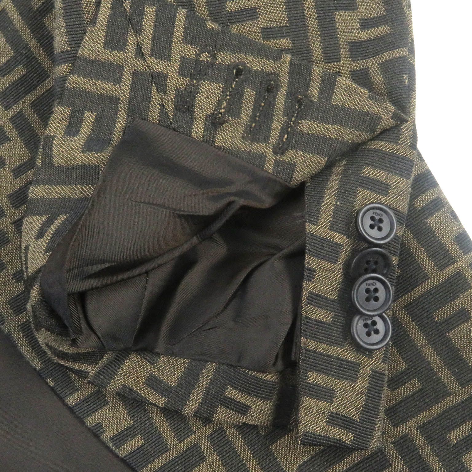 【FENDI】美品 イタリア製 豹柄 レオパード柄  ボタンジャケット ズッカ FENDI】美品 イタリア製 豹柄 レオパード柄 ボタンジャケット ズッカ