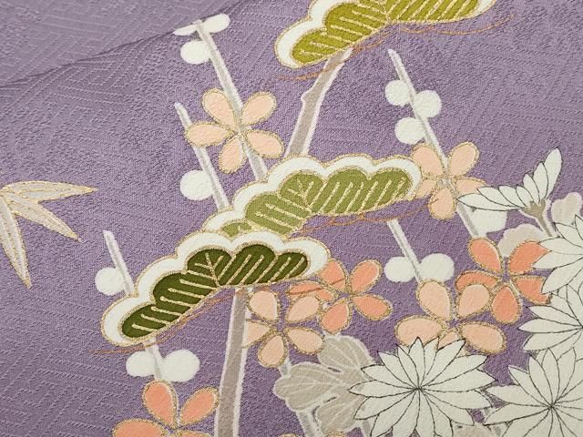 平和屋着物■豪華黒留袖　作家物　松竹梅　人物風景文　金彩　正絹　逸品　CAAU0553ev