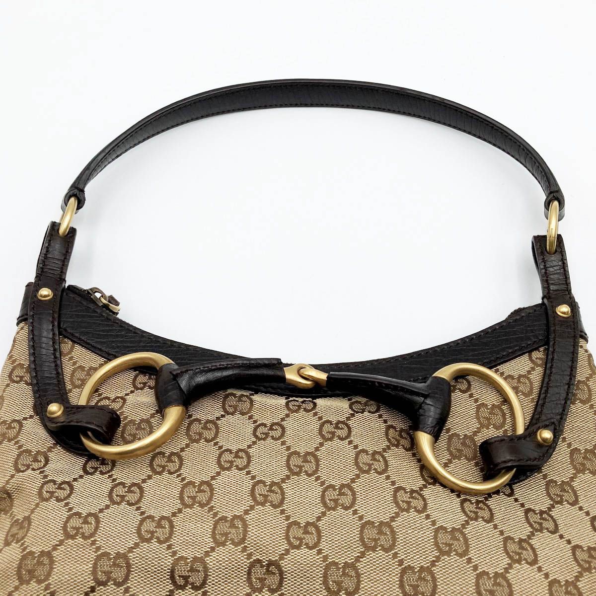 最終セール 美品 GUCCI グッチ ホースビット GG柄 ショルダーバッグ