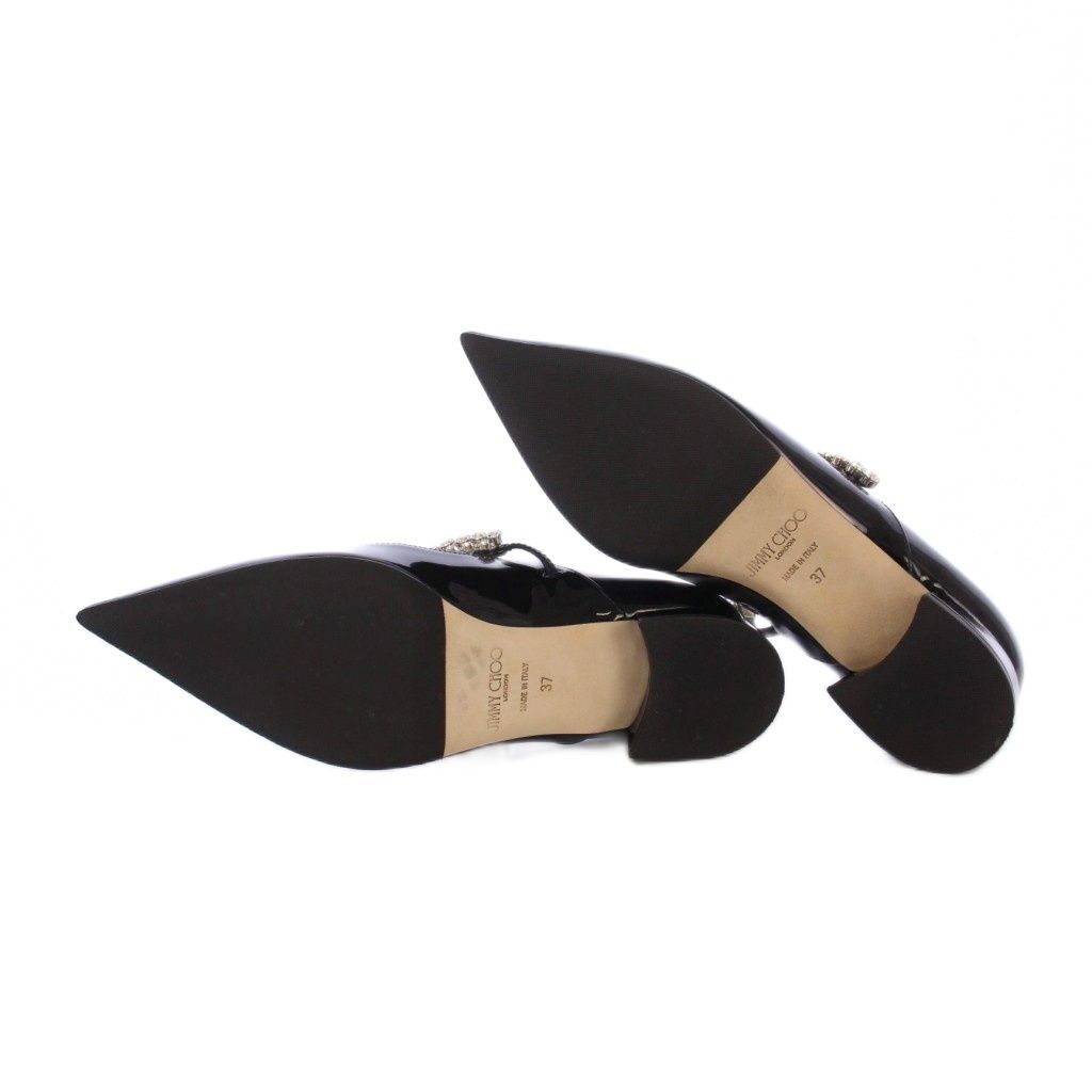 【美品】Jimmy Choo⭐︎パンプス⭐︎24cm⭐︎ブラック⭐︎エナメル JIMMY CHOO パンプス ブラック ポインテッドトゥ 24.5㎝ エナメル