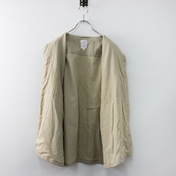 メンズ maison de soil HOMME メゾンドソイル オム 包釦 スタンドカラー ウールジャケット 1/ベージュ インド製【2400013391061】 メンズ maison de soil HOMME メゾンドソイル オム 包釦 スタンド