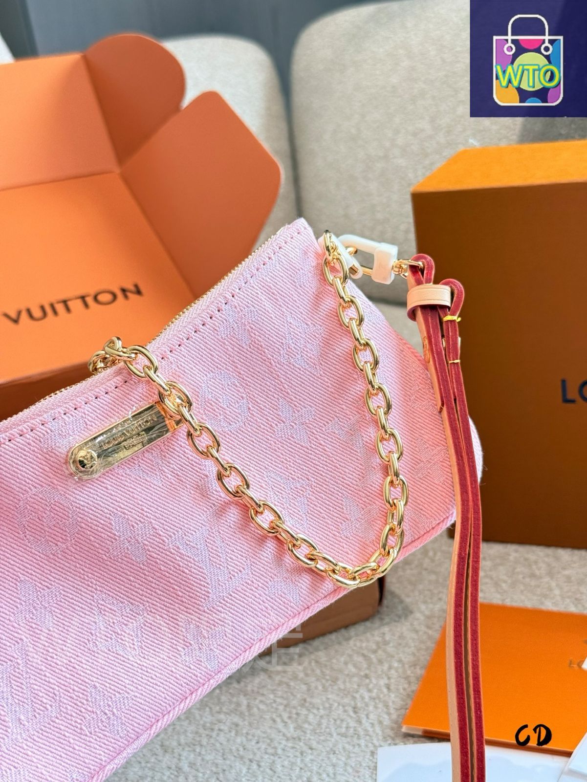 今日特価】Louis Vuitton Pink Denim Mahjong Bag・ルイ