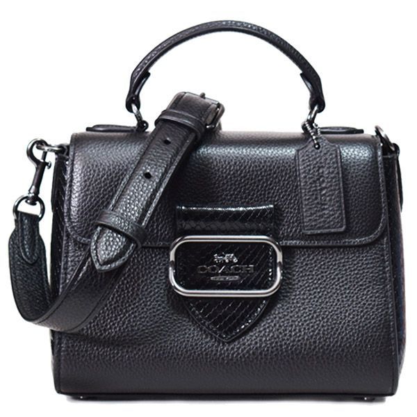 新品未使用】Coach コーチバッグ 2way 黒 ブラック ハンドルパイソン