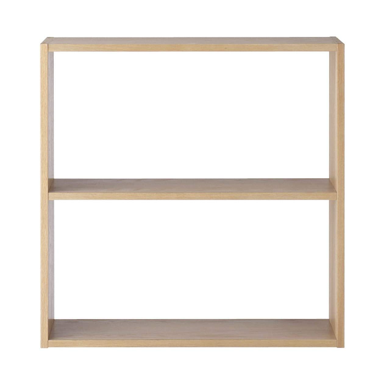 スタッキングシェルフ ワイド 2段 オーク材 無印 幅81.5×奥行28.5×高さ81.5 37263215
