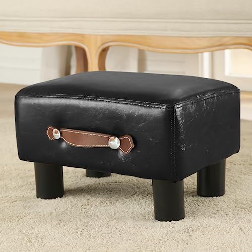 オットマン ブラック Omyoffice オットマン 足置き台 ハンドル付き PUレザー