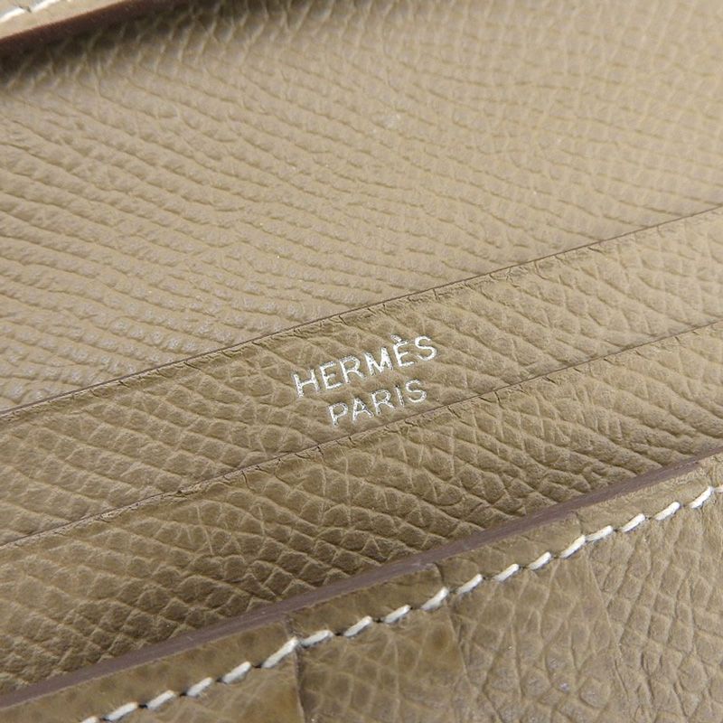 エルメス HERMES ベアンコンパクト 二つ折り財布 エプソン エトゥープ  