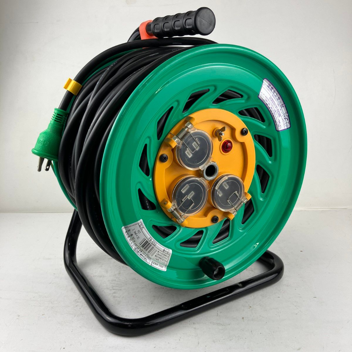 ЗЗNICHIDO 日動 100v 50m コードリール ドラム FW-E53 グリーン