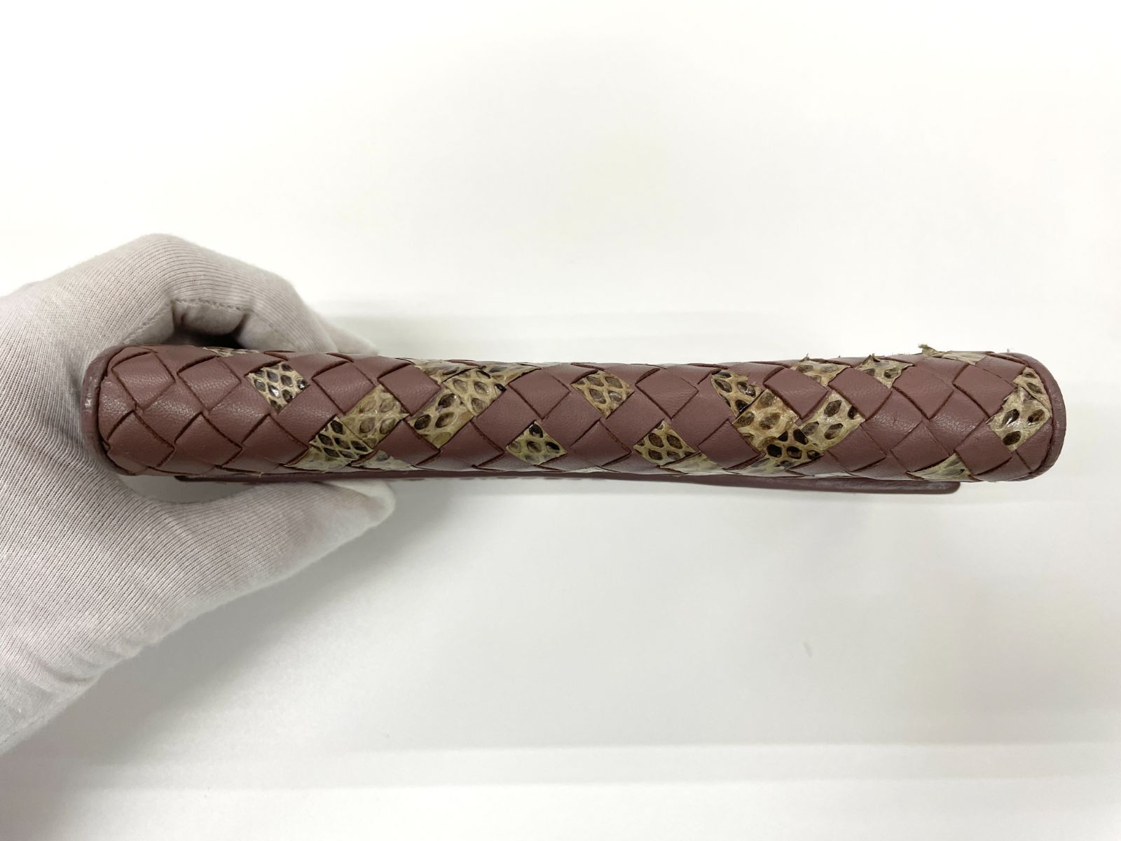 BOTTEGA VENETA ボッテガヴェネタ イントレチャート パイソン × レザー