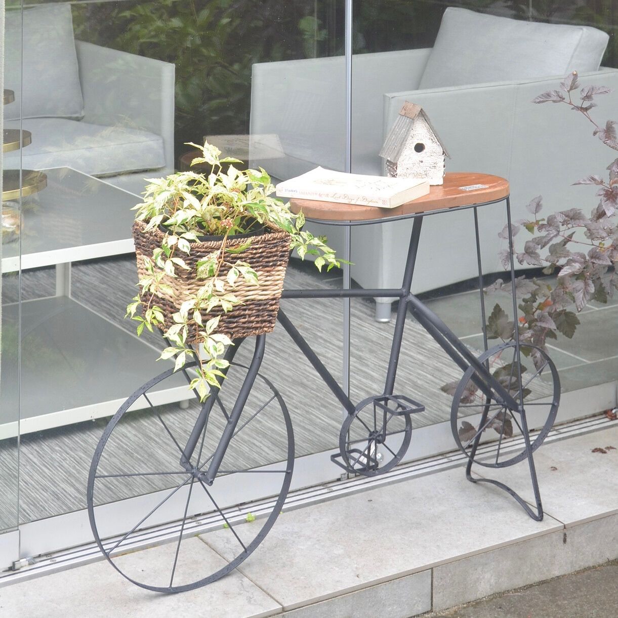 送料無料 自転車型テーブルプランター 花台 ガーデン アバカロープ（196）