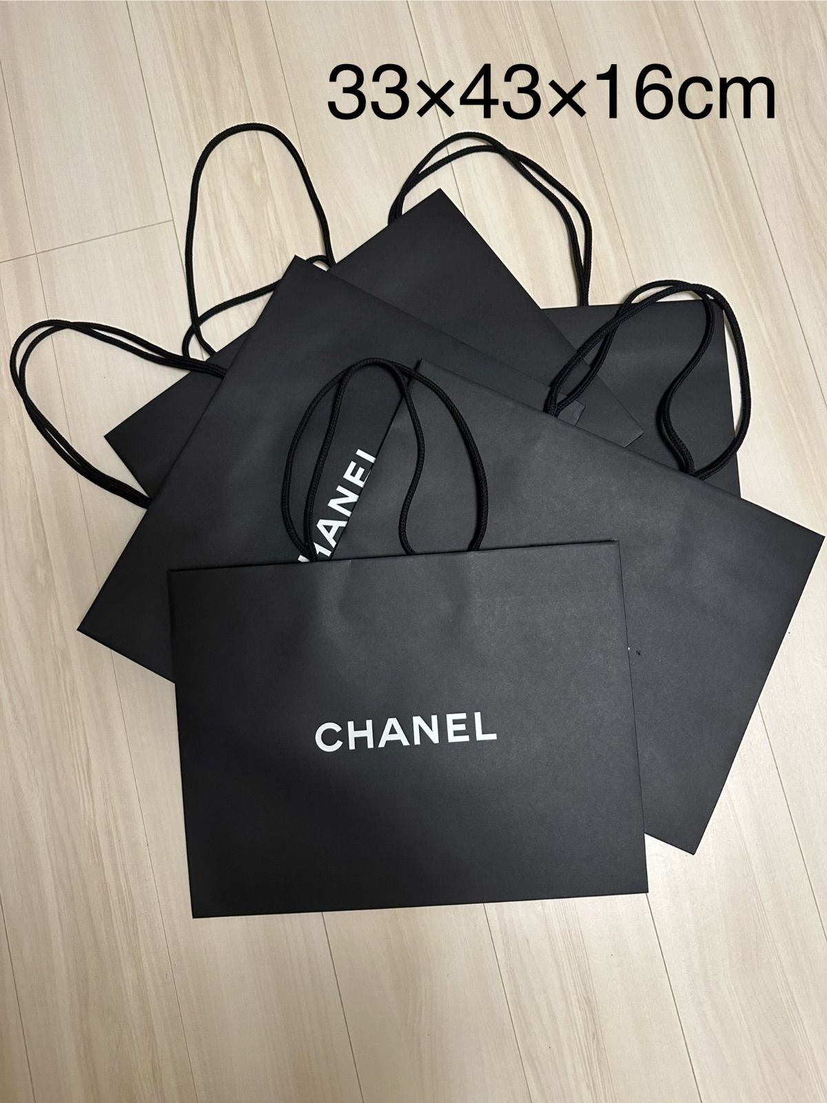 CHANEL シャネル 紙袋ショッパーバッグショップ袋ブラック黒5枚