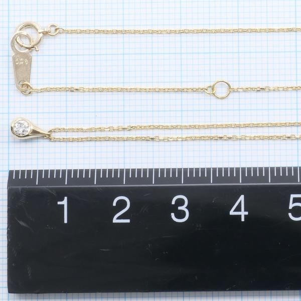 純正特売 K18YG ネックレス ダイヤ 0.08 総重量約1.7g 約40cm 中古 美