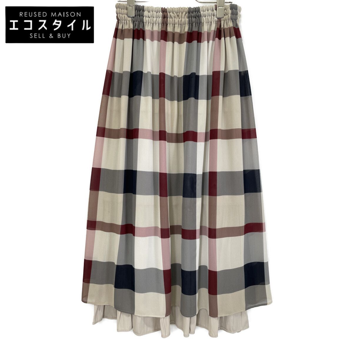 BLUE LABEL CRESTBRIDGE ブルーレーベルクレストブリッジ ﾁｪｯｸ ﾘﾊﾞｰｼﾌﾞﾙ ﾌﾚｱｽｶｰﾄ 36