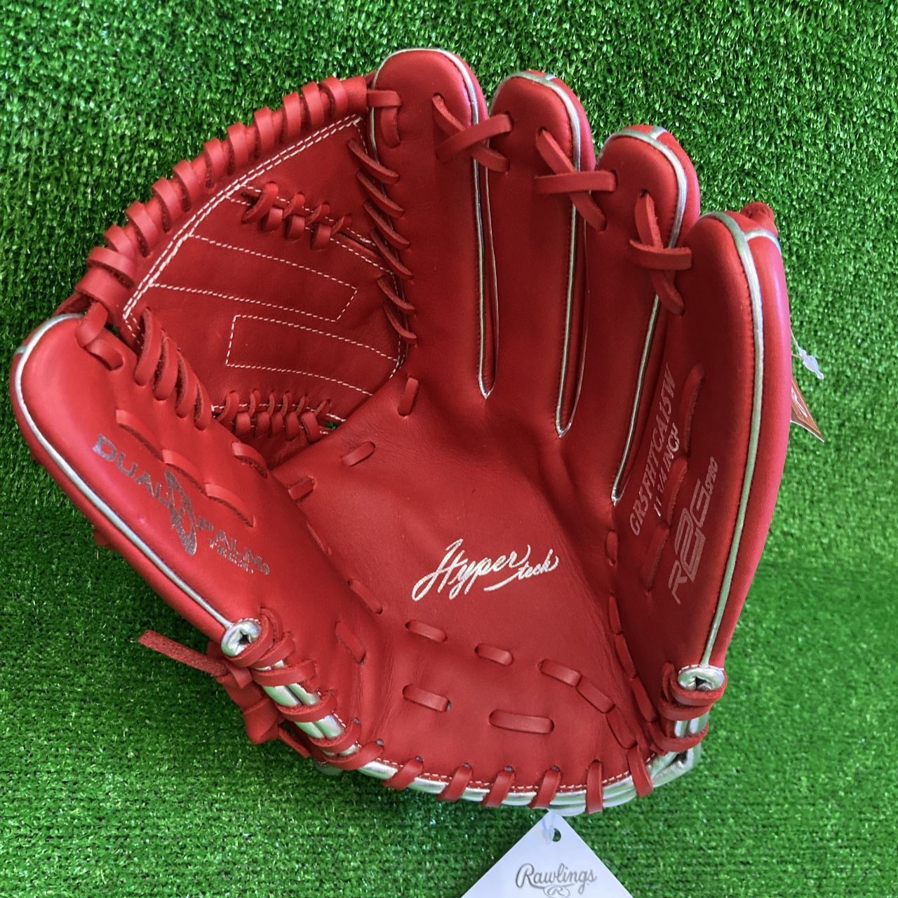 型付け済み　即戦力　ローリングス　軟式グラブ 外野手用　ロイヤル×スカーレット ローリングス 一般軟式用グラブ スカーレット 投手用