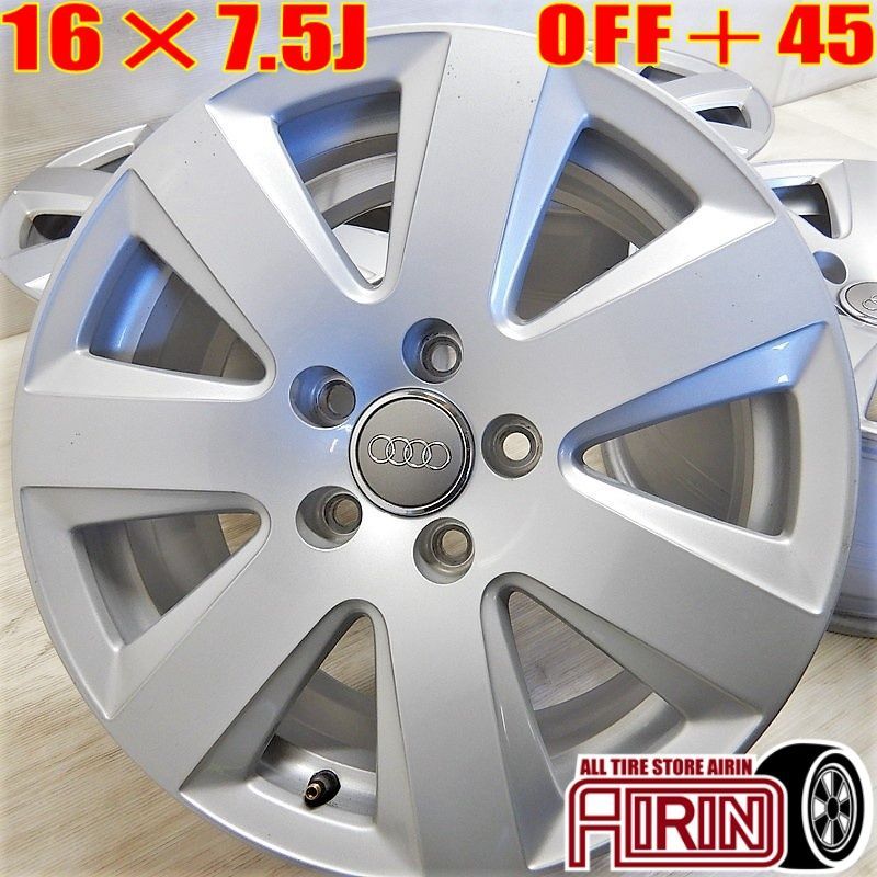 ■アウディ A6 純正■18インチ中古アルミホイール　4本 AUDI (アウディ) A6 純正 18×8J(+39)112-5H 新車外し シルバー