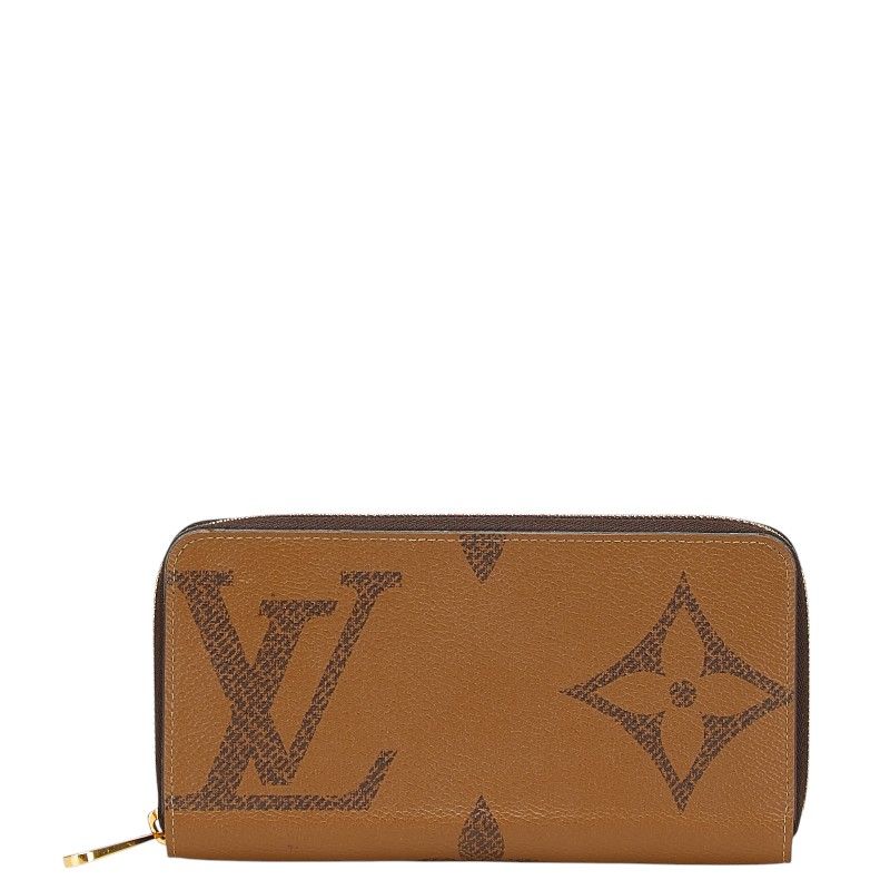 ルイ ヴィトン モノグラム ジャイアント リバース ラウンドファスナー 長財布 M69353 ブラウン PVC レザー レディース LOUIS VUITTON 1-0213764