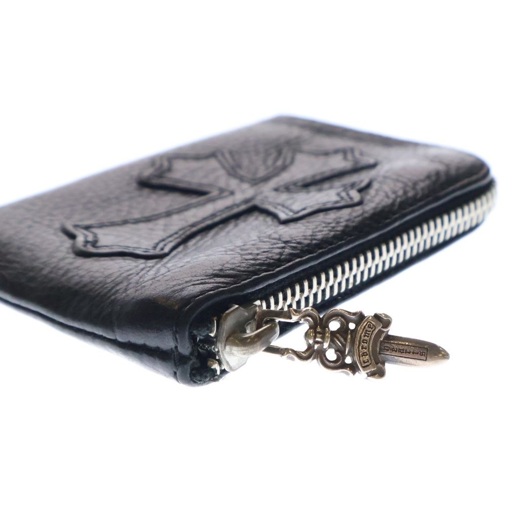 【新品】 クロムハーツ TINY ZIP クロスパッチレザーダガージップ財布 CHROME HEARTS クロムハーツ TINY ZIPタイニージップ クロス