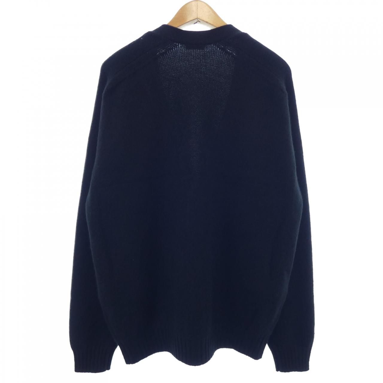 新品25aw cash&barba カシミヤ エルボーパッチ カーディガン 1 モンゴリアンカシミヤ エルボーパッチ クルーネック, Sage Green