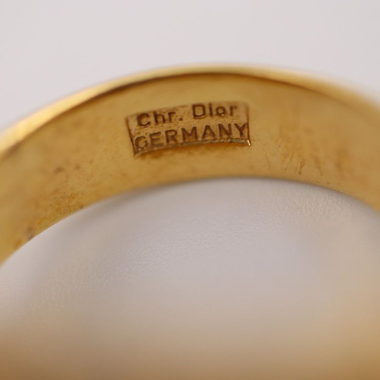 Christian Dior クリスチャンディオール   リング・指輪  メタル  カラーストーン ゴールド   ヴィンテージ 【本物保証】