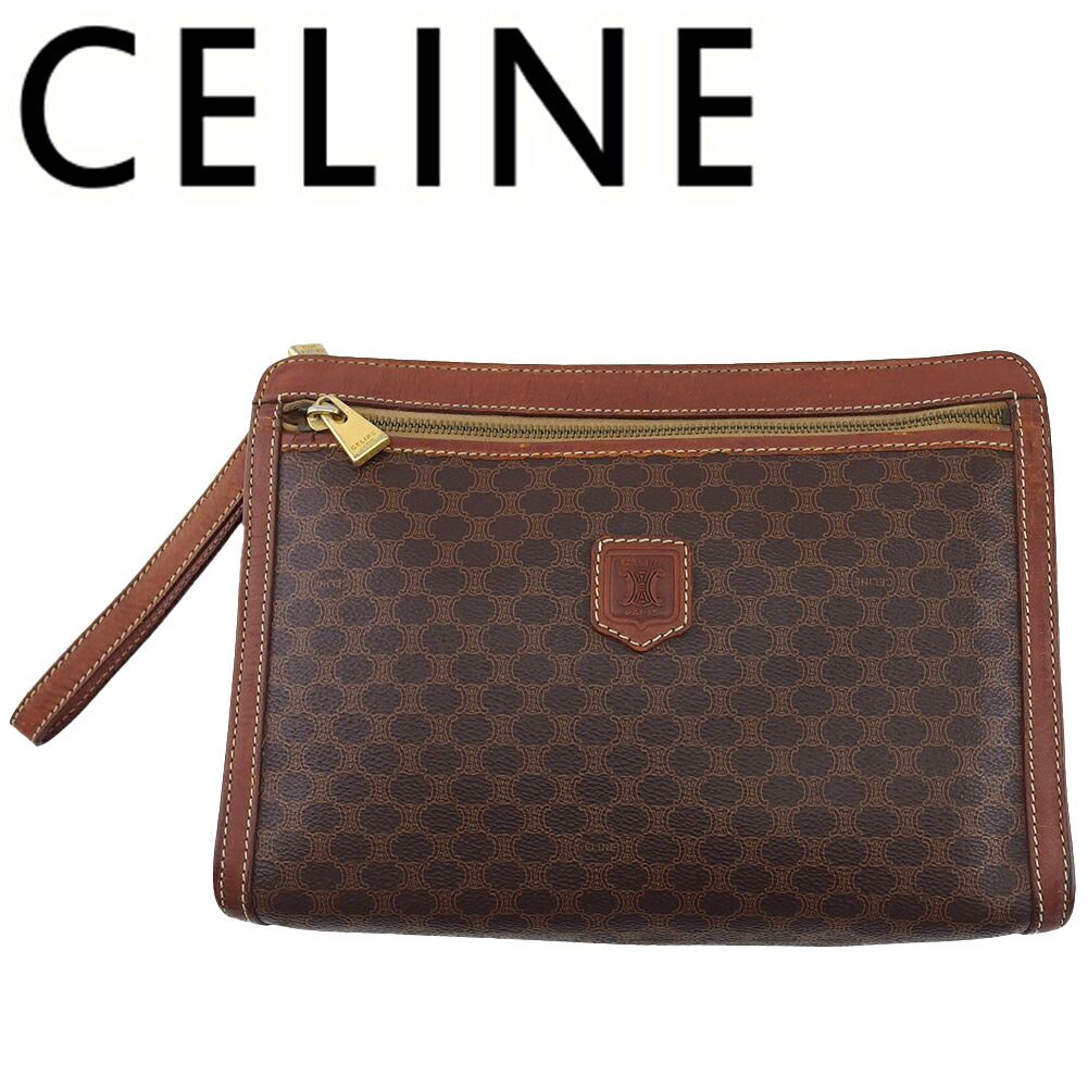 もんま CELINE ダークブラウン バックパック セリーヌ CELINE クラッチバッグ マカダム ダークブラウン