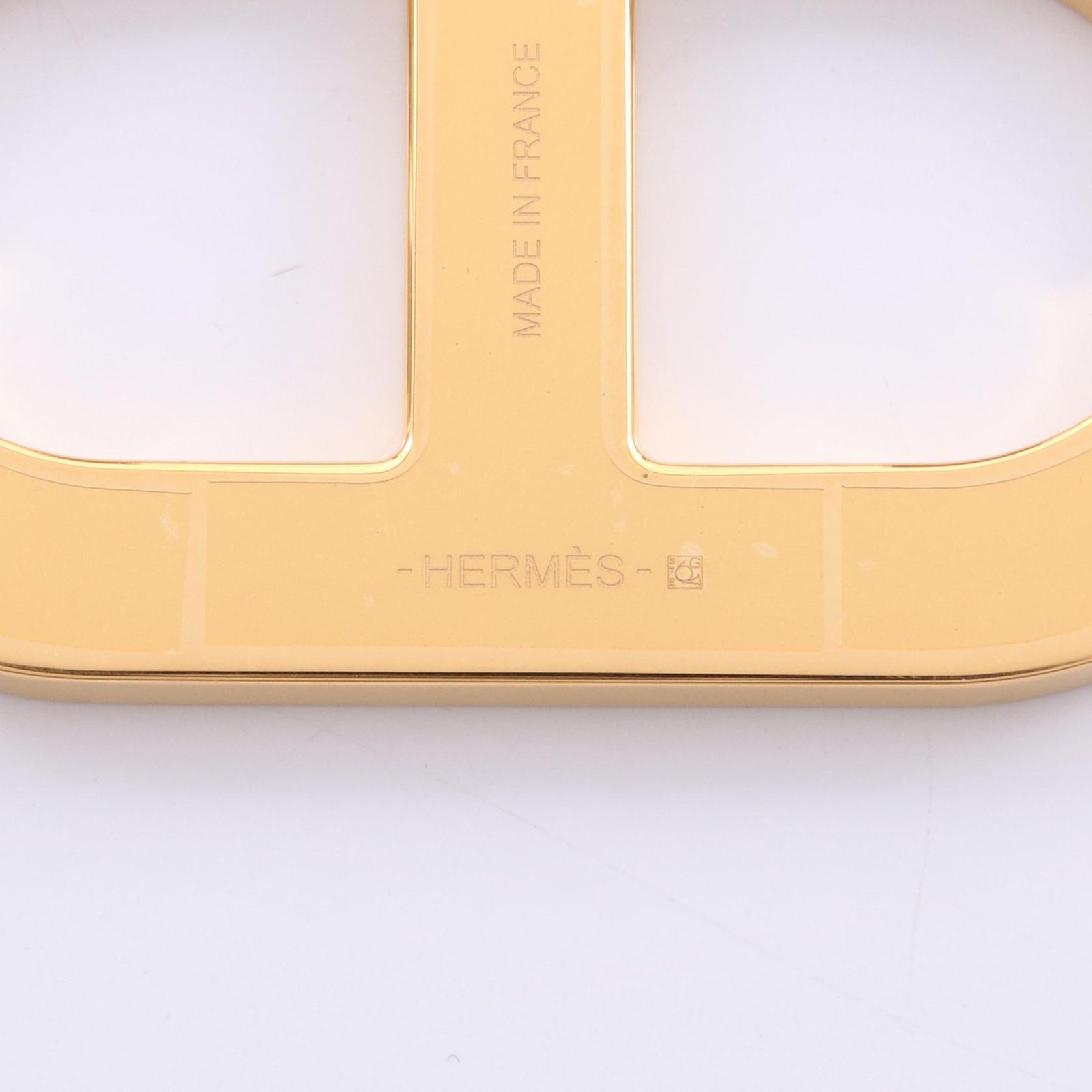 エルメス HERMES ブローチ シェーヌダンクル エトゥープ GP（ゴールド  