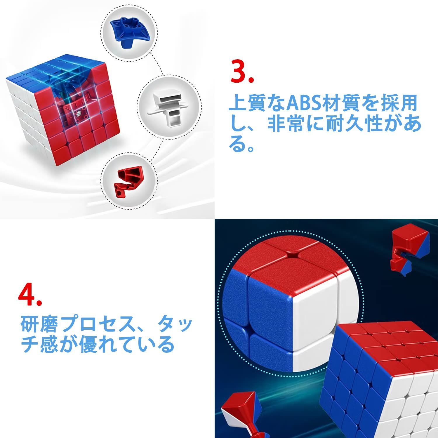 ルービックキューブ 立体パズル 知育玩具 脳トレ 3×3 スタンドつき