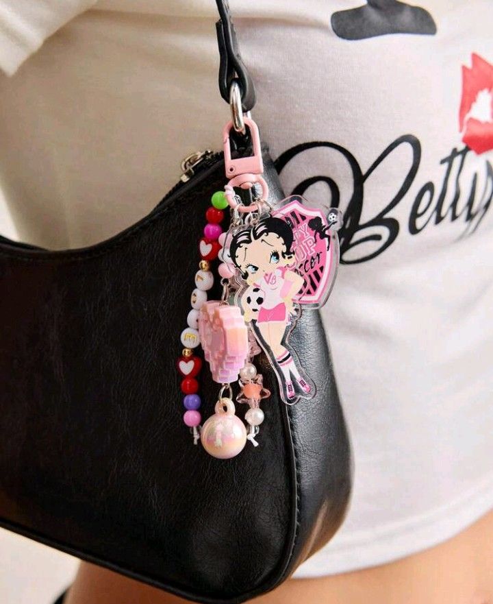 じゃらじゃらキーホルダー♡ベティブープ♡cawaii♡デコパーツ♡no.502 BettyBoop ベティちゃん キーホルダー ベティブープ アクリル