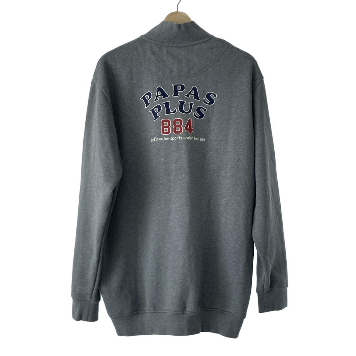 Papas(パパス) ブルゾン サイズL メンズ美品 - グレー 長袖/PLUS Papas(パパス) ブルゾン サイズL メンズ美品 - グレー 長袖/PLUS