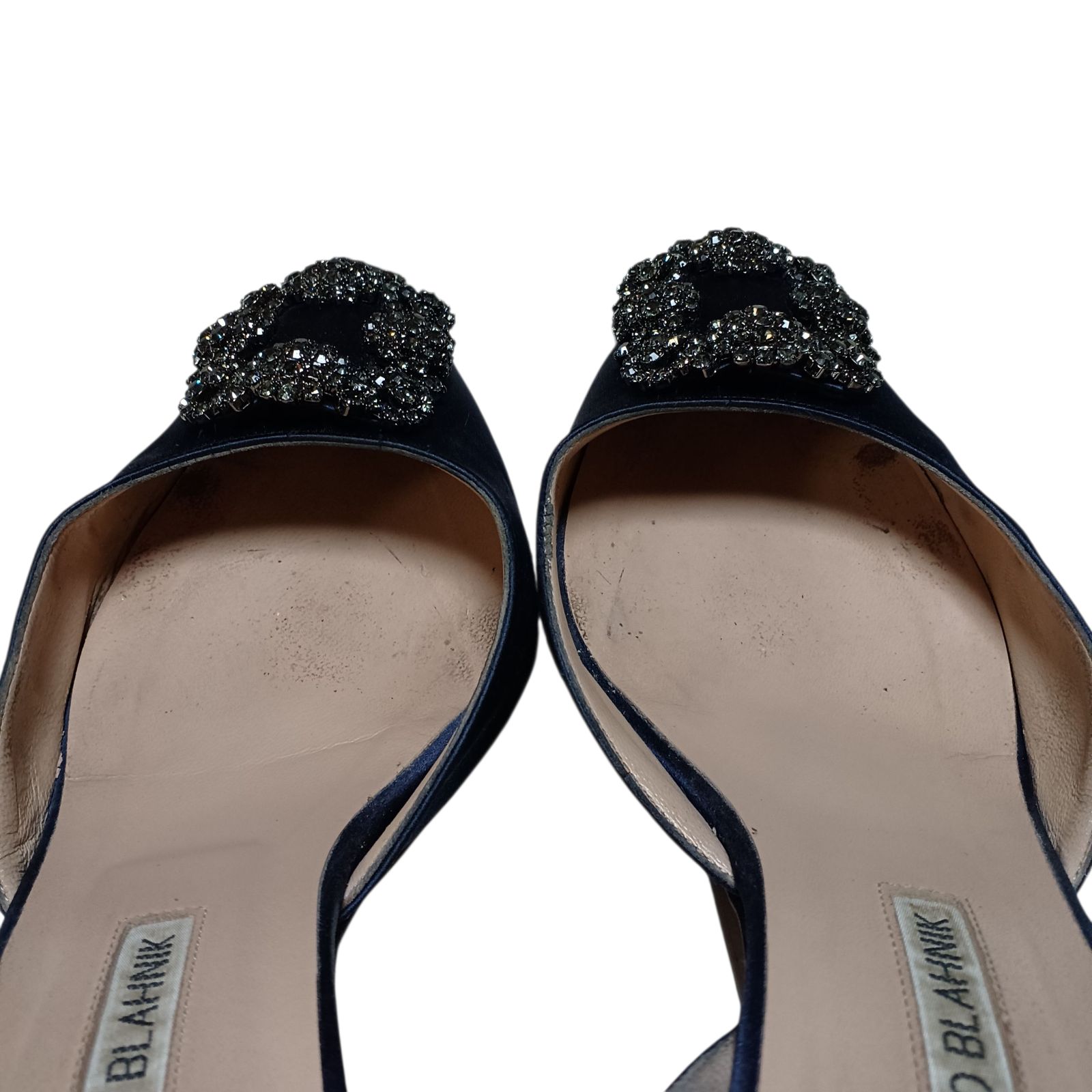 N0527】マノロブラニク Manolo Blahnik ハンギシ サテンパンプス