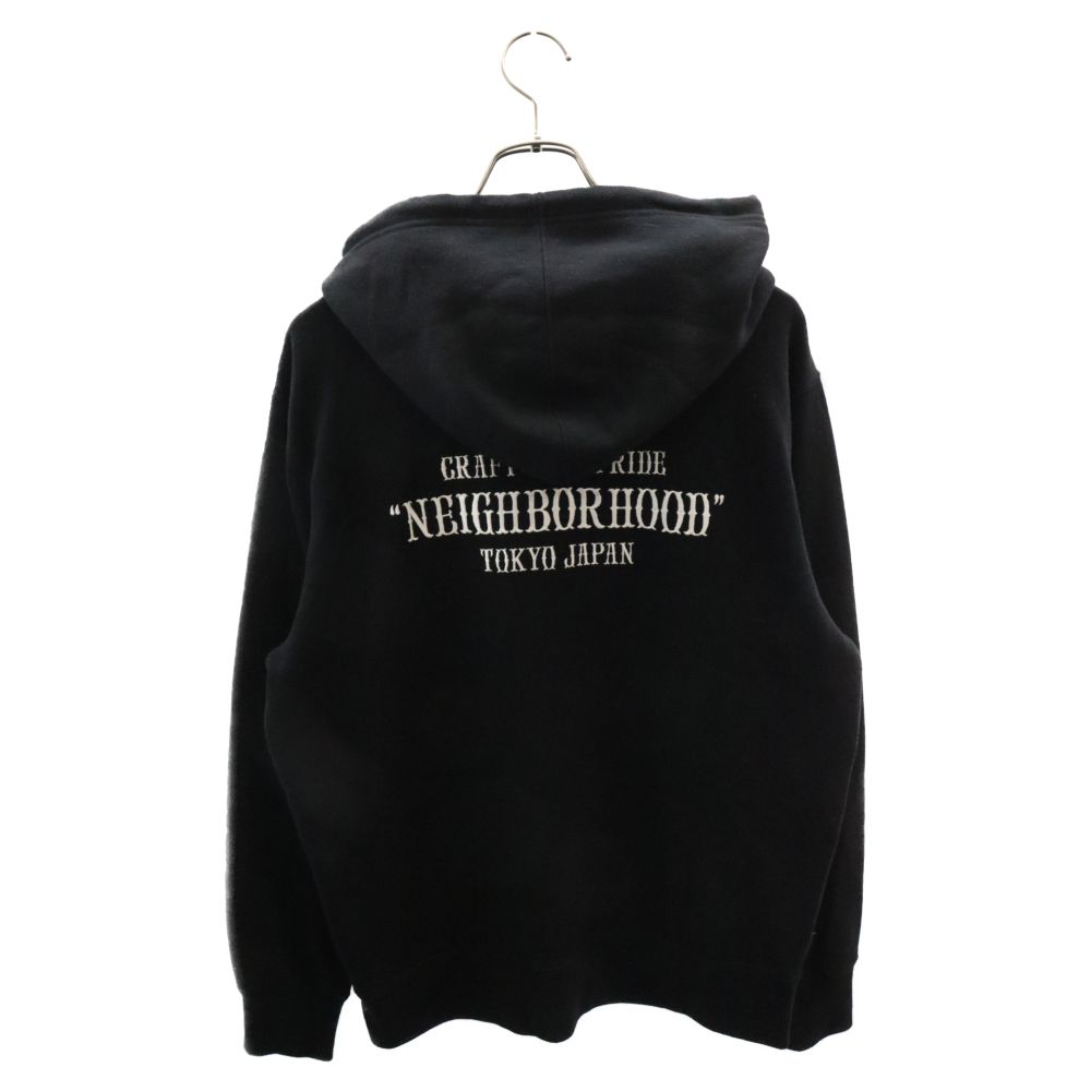 NEIGHBORHOOD (ネイバーフッド) 18SS RAP EC-HOODED LS ラップ バック刺繍 プルオーバー パーカー フーディー ブラック 181UWNH-CSM06