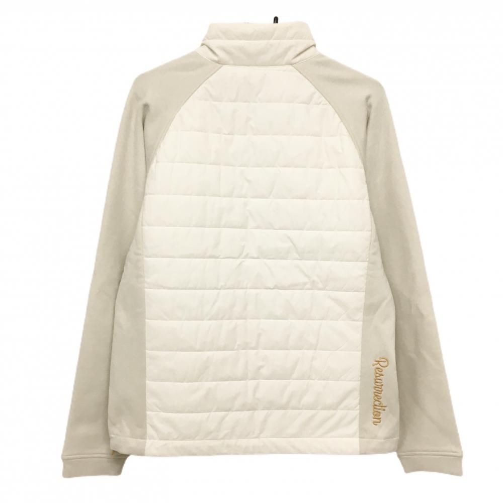 レザレクション 切替中綿ジャケット 白×ライトベージュ レディース L ゴルフウェア Resurrection