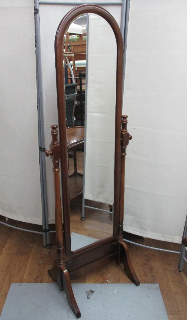 R069 高級 KARIMOKU カリモク コロニアル 姿見 スタンドミラー美品 