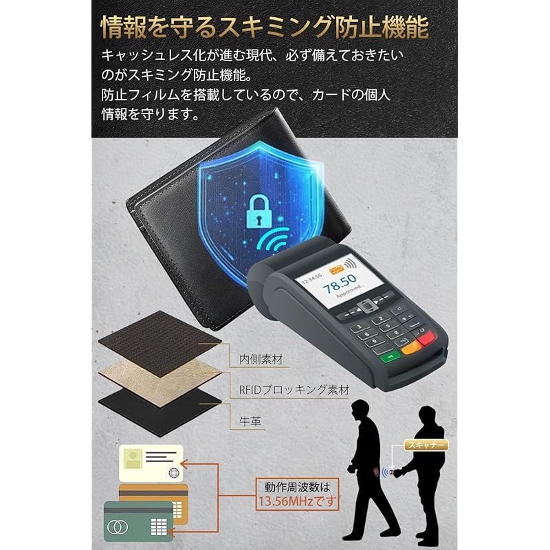  ecoofee 財布 メンズ 2つ折り オイルドレザー 本革 コンパクト 大容量 RFIDスキミング防止 使いやすい 二つ折り財布 薄い 一流の職人が作る メンズ財布 折りたたみさいふ ブランド 男性 紳士用 ギフトBOX入り プレゼント 父 財布 キッズファッション小物