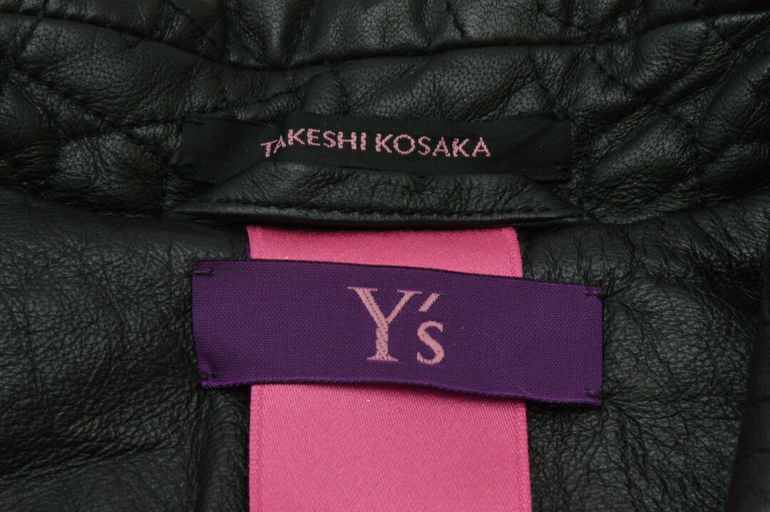 ワイズ Y s TAKESHI KOSAKA レザーブルゾン ジャケット キルティング 羊革 中綿 リブ YR-Y40-731 サイズ 2 レディース F-L8429 GULLKHAN_COM