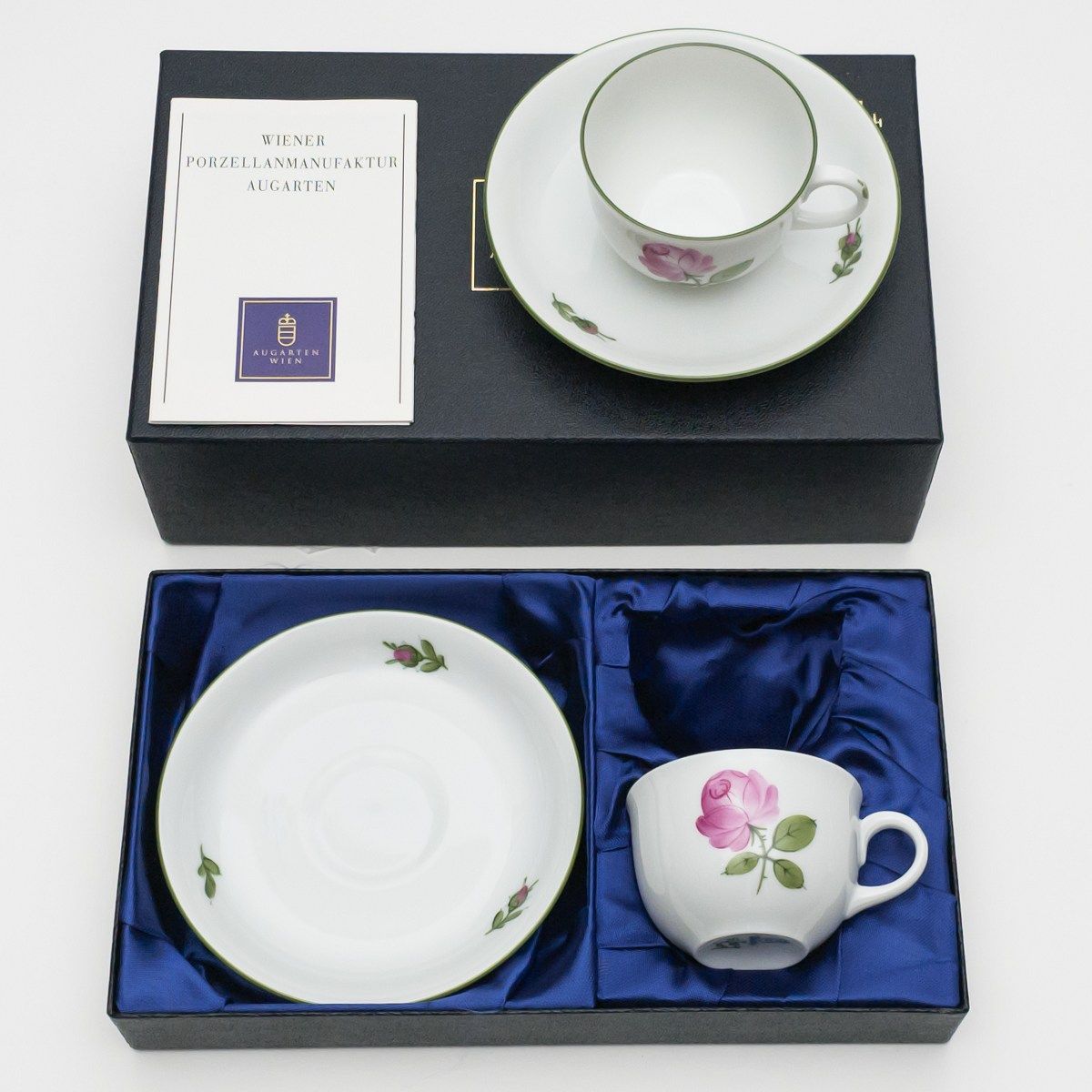 ◇未使用◇アウガルテン ウィンナーローズ 薔薇 カップ&ソーサー 2客  