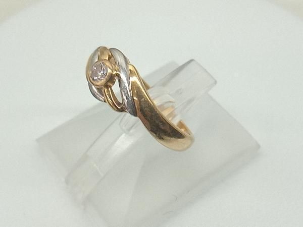 K18／Pt900】 12号／ダイヤモンド 0.09ct リング 指輪 ゴールド